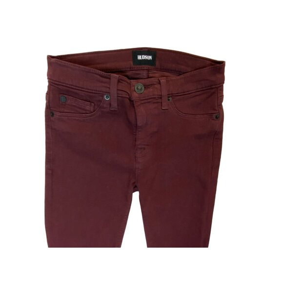 Hudson Jeans Size 25 x 28 Nico Midrise Super Skinny Burgundy Maroon, Womens - Picture 4 of 8